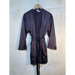 Victoria's Secret Satin Robe Kimono Style Belted Long Sleeve Purple Women's